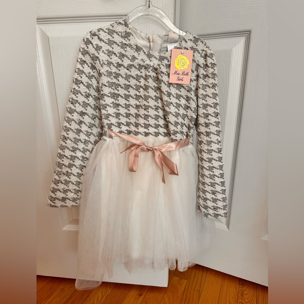 Mia Belle Girls houndstooth dress NWT SIZE 5